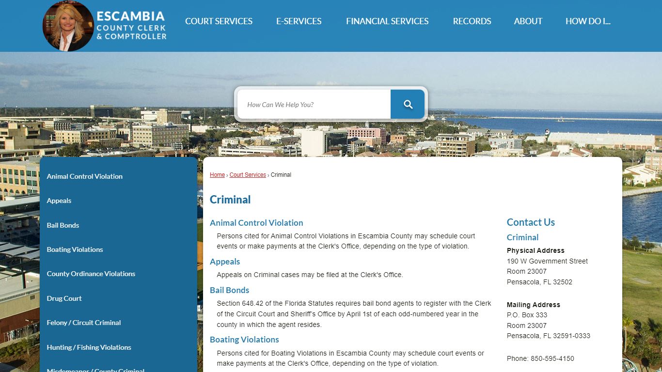 Criminal | Escambia County Clerk, FL